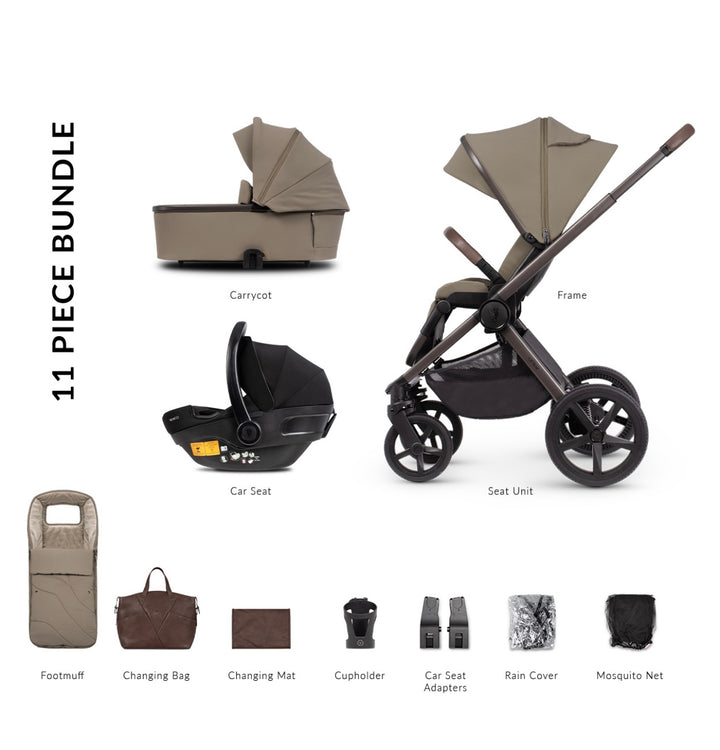 Venicci Tinum Upline Special Edition 3in1 Travel System - Powder