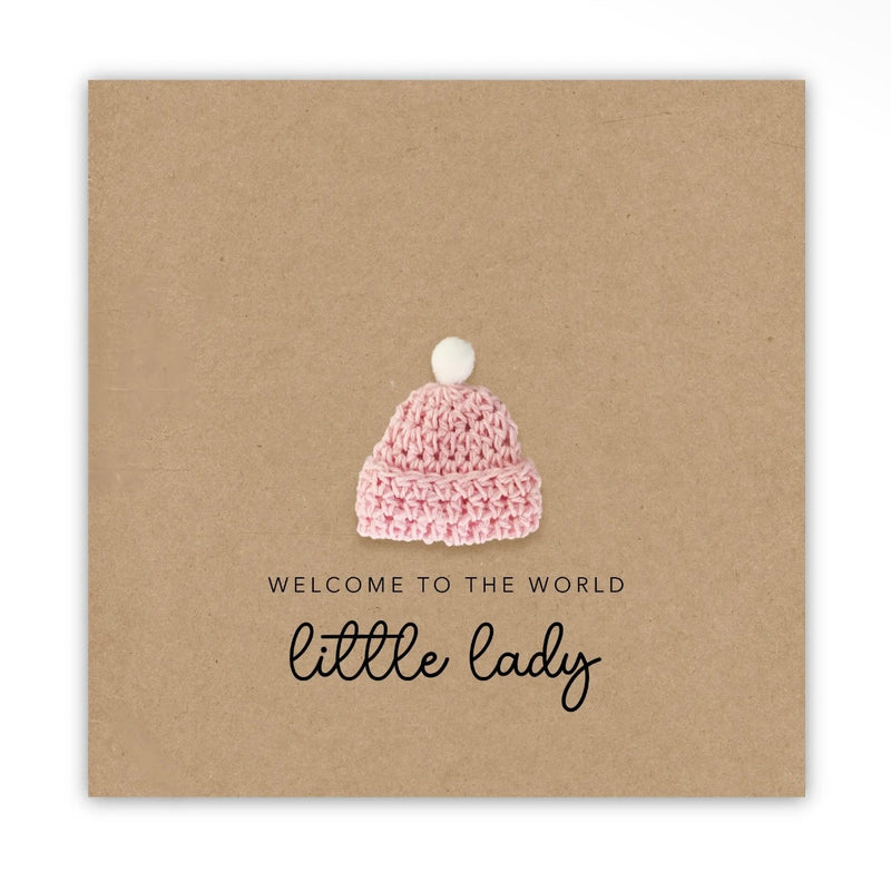 Welcome to the World Little Lady Crochet Card
