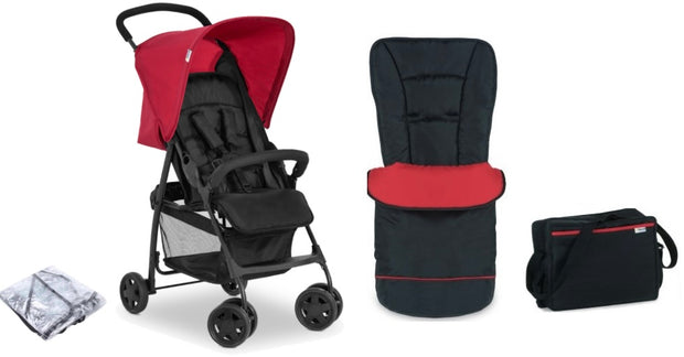 Hauck Sport Pushchair Bundle Including Bag, Footmuff & Rain Cover -Red