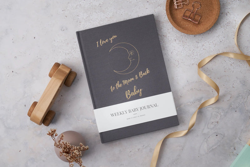 Love You to the Moon and Back Baby Book - Grey