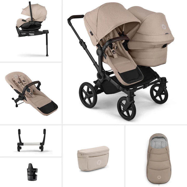 Bugaboo Donkey 6 Double Ultimate Newborn Bundle - Desert Taupe