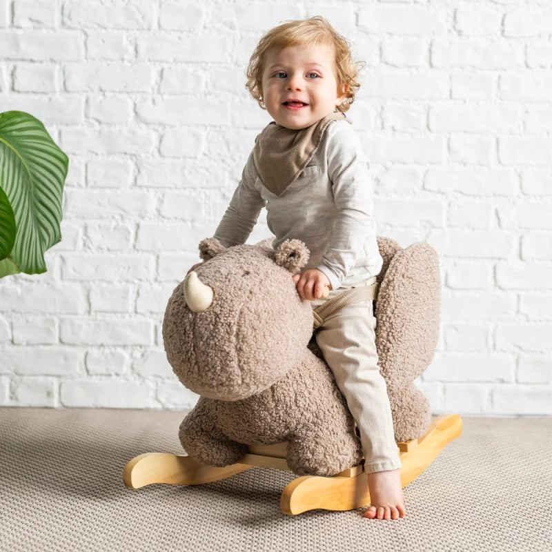 Nattou Teddy Rhino Rocker - Taupe