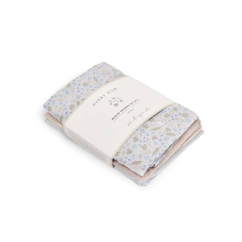 Avery Row 3Pack Muslin Squares - Nature Trail