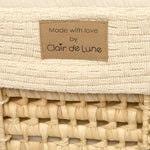 Clair De Lune Organic Knitted Palm Moses Basket + Rocking Stand - Cream