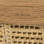Clair De Lune Organic Knitted Palm Moses Basket + Rocking Stand - Biscuit