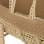 Clair De Lune Organic Knitted Palm Moses Basket + Rocking Stand - Biscuit