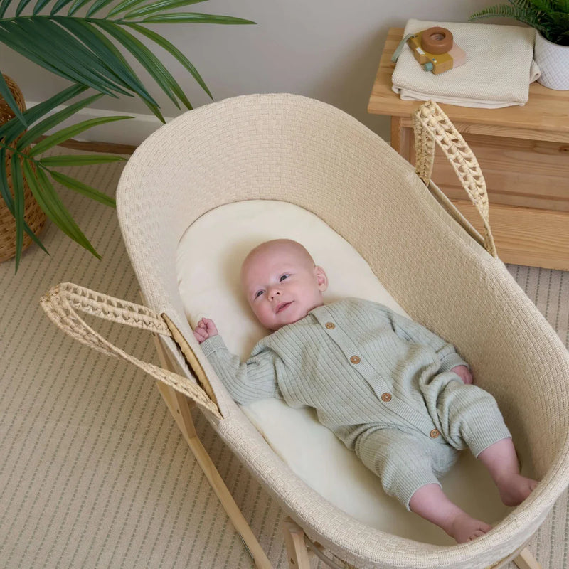 Clair De Lune 2 Pack Organic Moses Basket Sheets - 74 x 30 cm