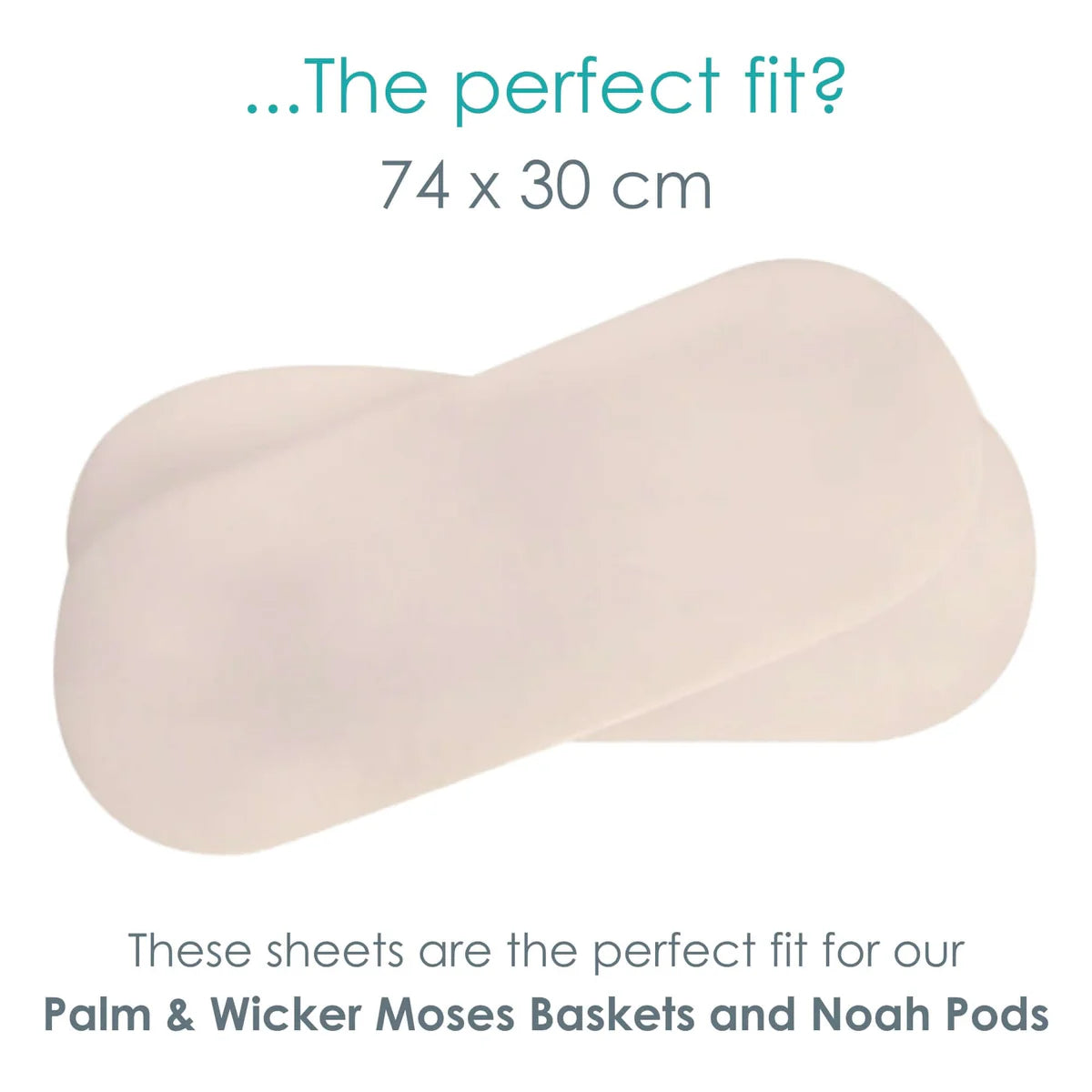 Clair De Lune 2 Pack Organic Moses Basket Sheets - 74 x 30 cm