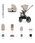 Venicci Upline3 11 Piece Pram Bundle - Pebble