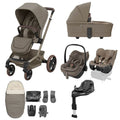 Maxi Cosi Fame 10 Piece Premium XL Slide Pro Family Travel System Bundle - Oak Truffle