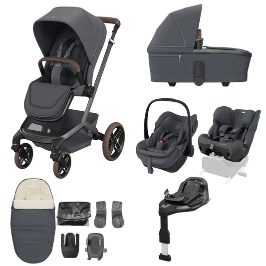 Maxi Cosi Fame 10 Piece Premium XL Slide Pro Family Travel System Bundle - Moon Graphite