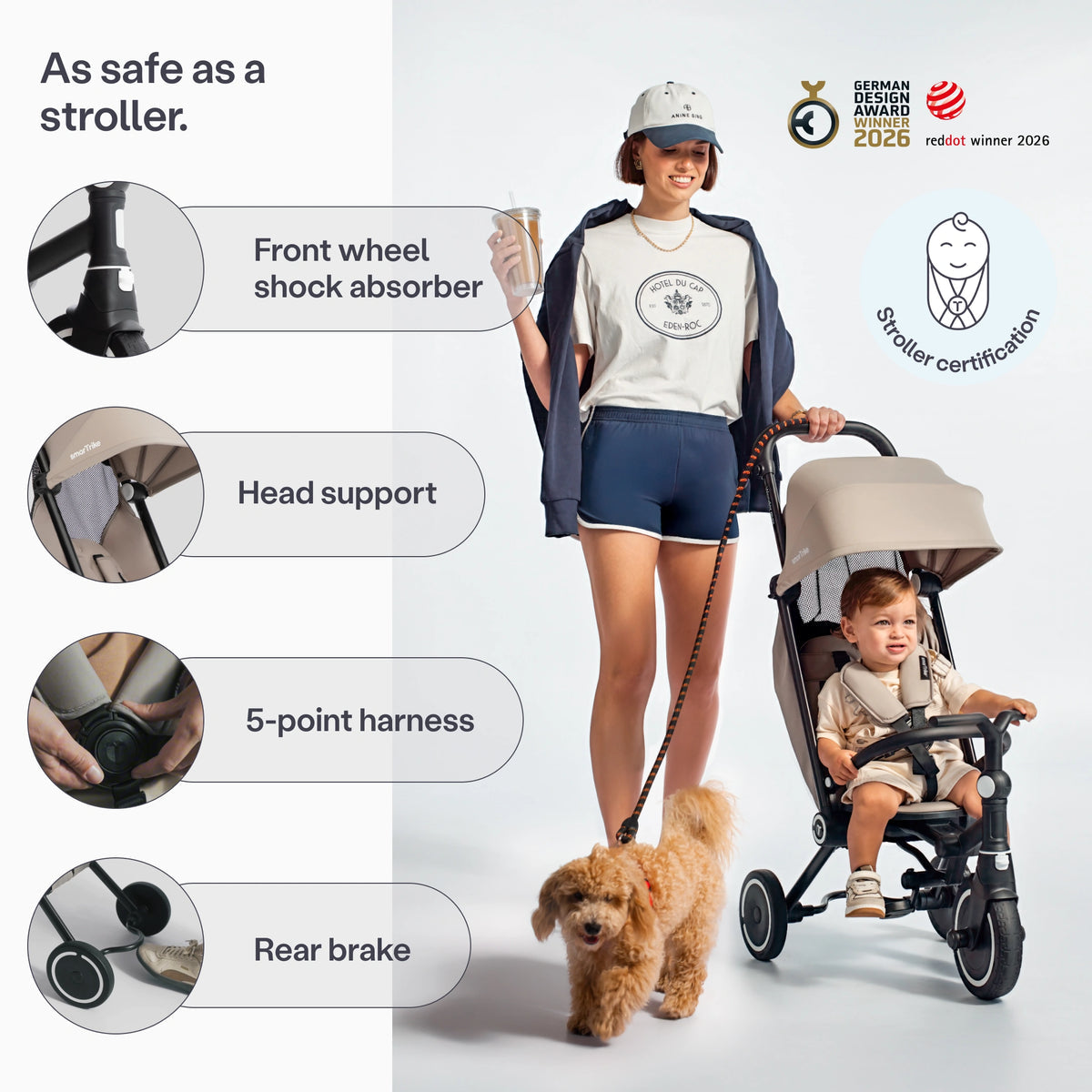 SmarTrike Wonder Max Stroller Trike - Stone Beige