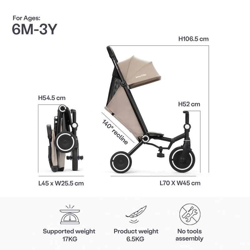 SmarTrike Wonder Max Stroller Trike - Stone Beige