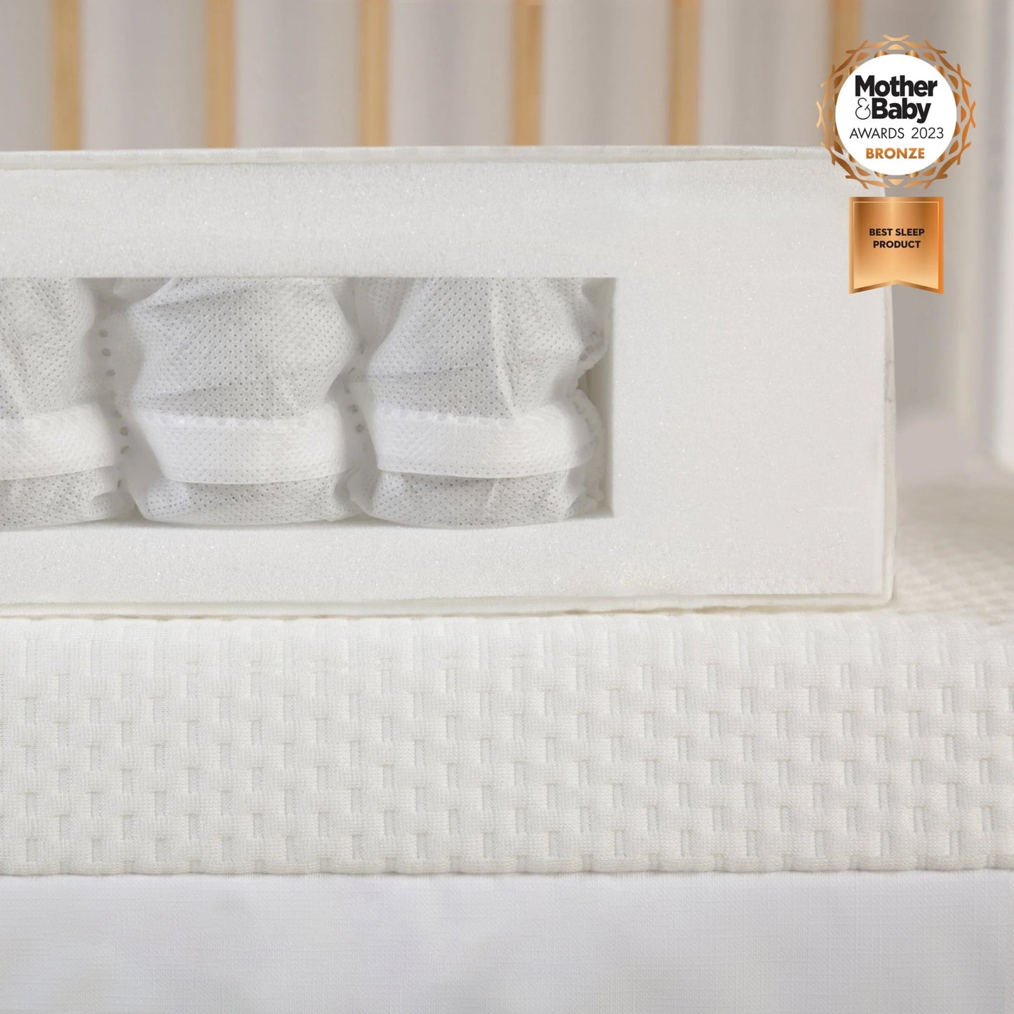 CuddleCo Signature Hypo-Allergenic Bamboo Pocket Sprung Cot Bed Mattress 140 x 70cm