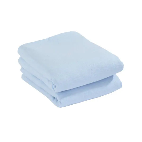 Cuddles Collection Two Pack Cot Bed Jersey Sheets - Blue