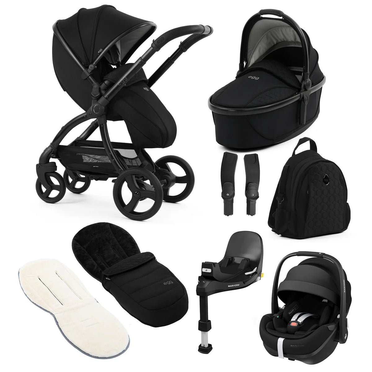 egg3 Luxury Maxi-Cosi Pebble 360 Pro2 Luxury Travel System Bundle - Panther