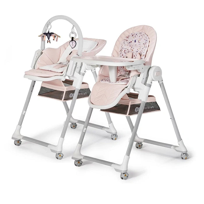 Kinderkraft Pink LASTREE multi-functional bouncer and high chair