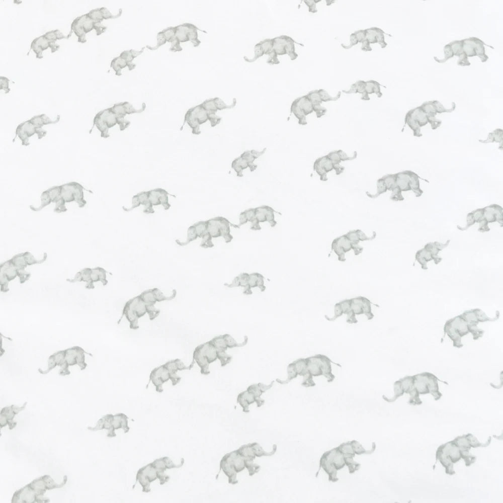 Living Textiles Cot Bed Fitted Sheets 2pck - Watercolour Elephant