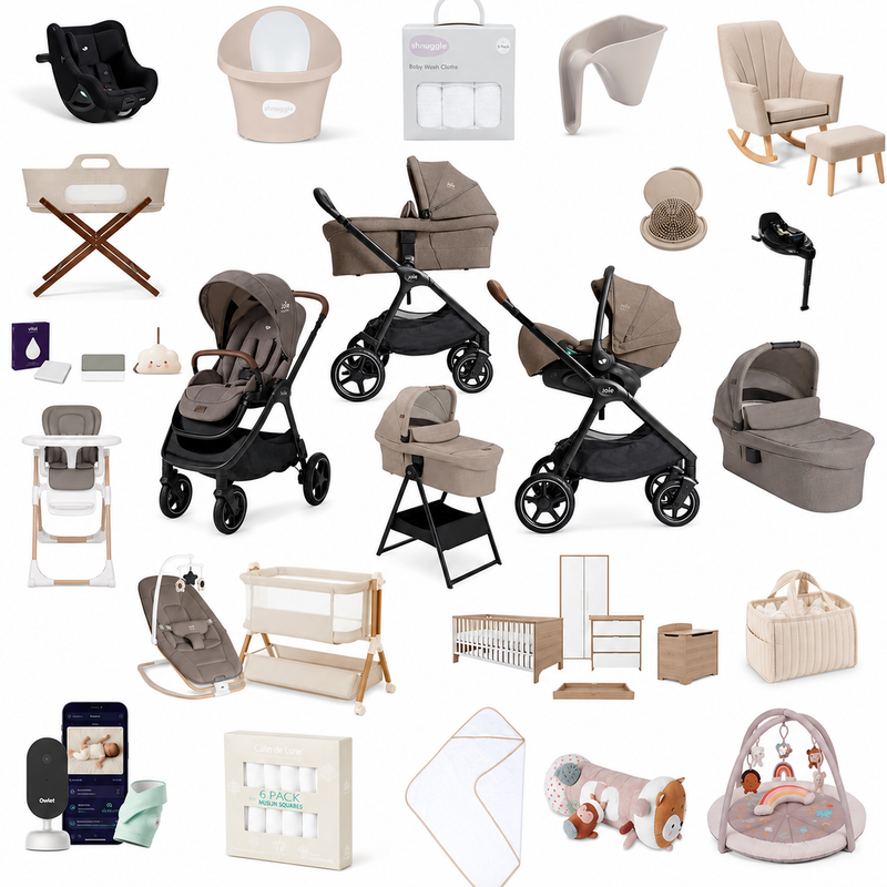 Joie Finiti Signature Bambinos Ultimate Travel System & Complete Home Baby Bundle