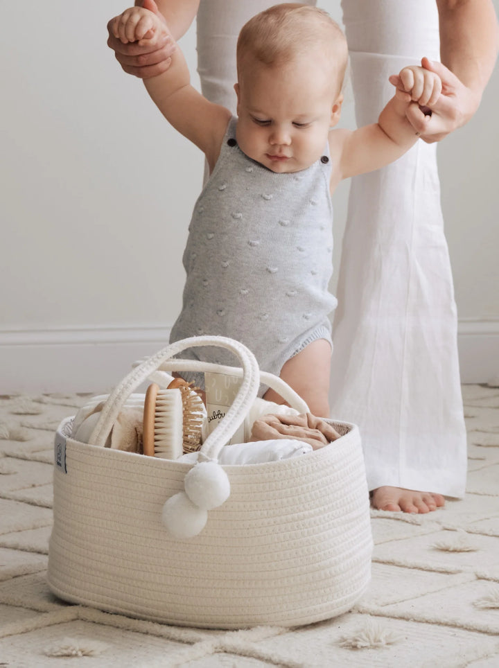 Bambinos & Beyond Cotton Rope Caddy - Off white