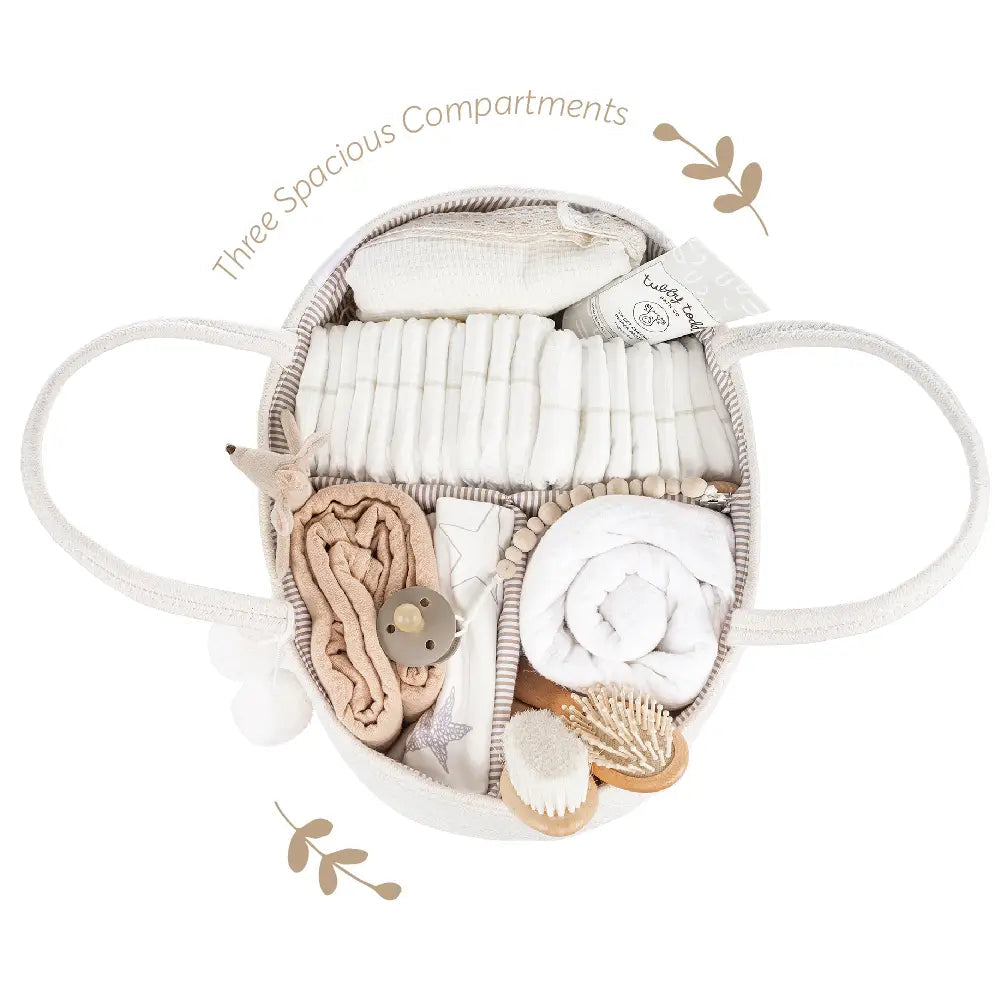 Bambinos & Beyond Cotton Rope Caddy - Off white