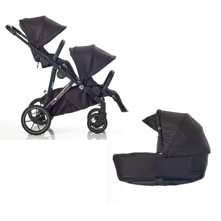 Mee-Go Uno+ Tandem Pushchair - Black/Rose