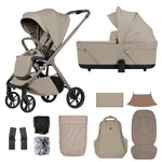 Venicci Tila 11 Piece Travel System Bundle - Latte