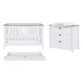 Tutti Bambini Verona 2 Piece Room Set (Cot Bed And Dresser) + Under Drawer - White/Oak