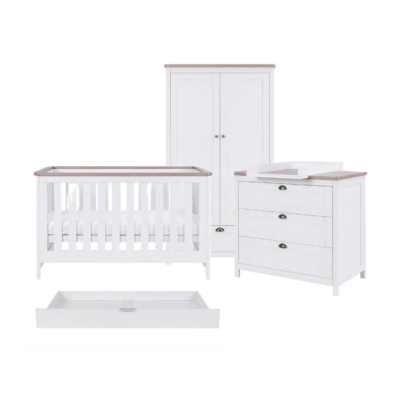 Tutti Bambini Verona 3 Piece Room Set + Under Drawer - White/Oak