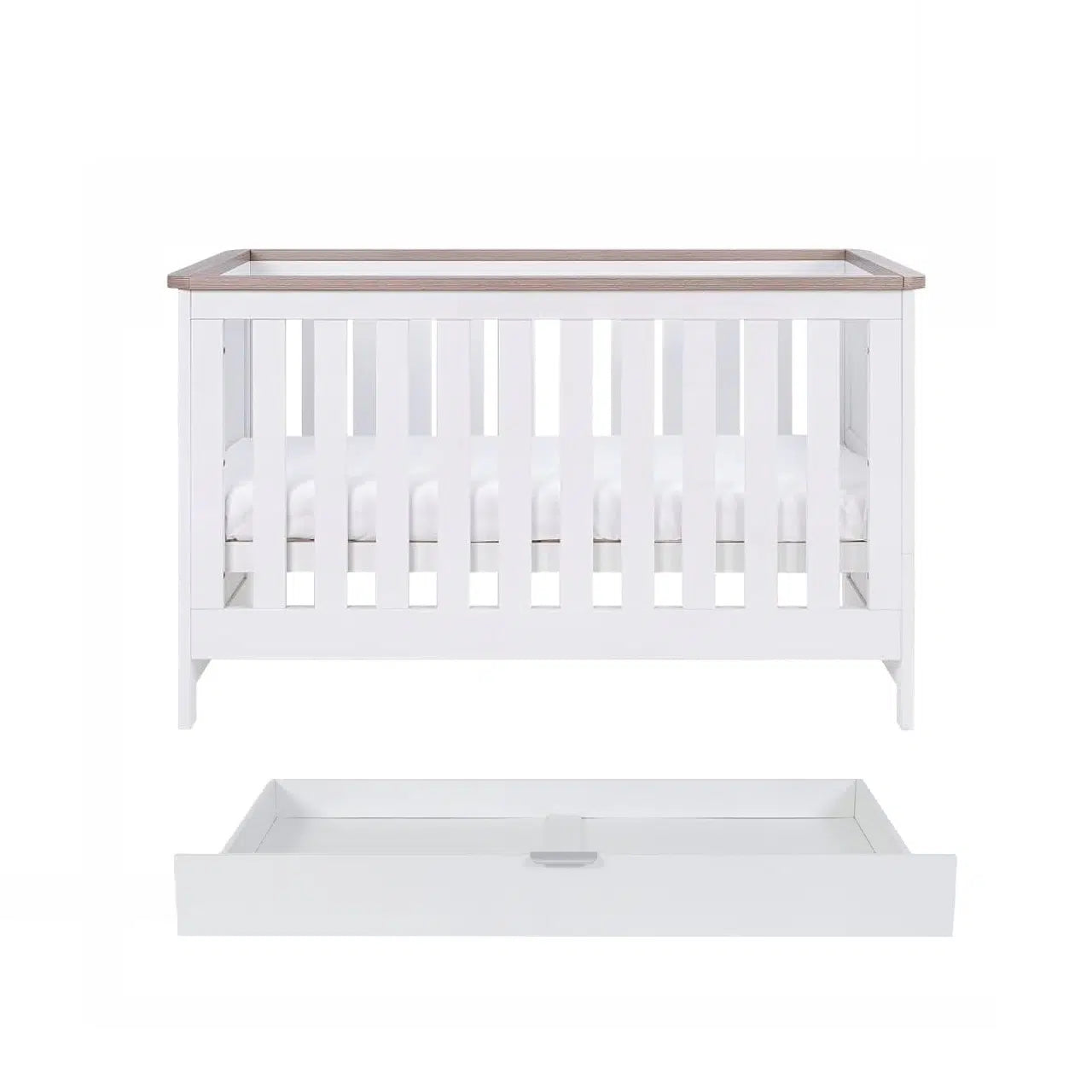 Tutti Bambini Verona Cot Bed + Under Drawer - White/Oak