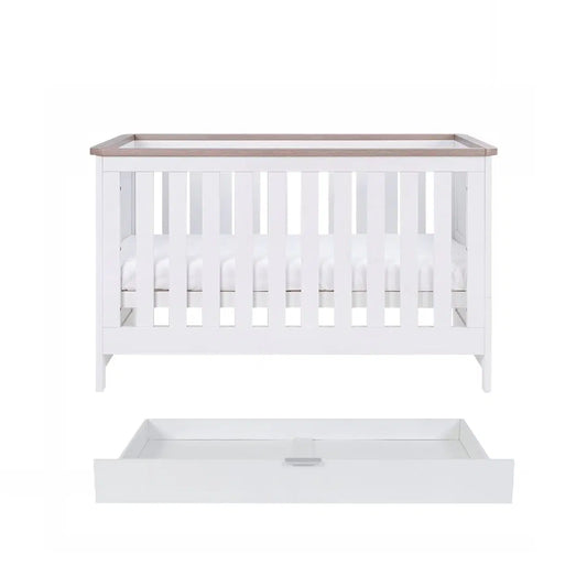 Tutti Bambini Verona Cot Bed + Under Drawer - White/Oak