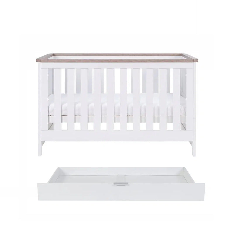 Tutti Bambini Verona Cot Bed + Under Drawer - White/Oak