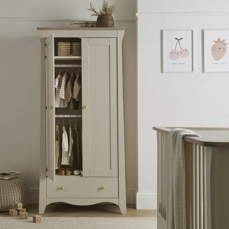 CuddleCo Clara 2 Door Nursery Wardrobe - Cashmere & Ash