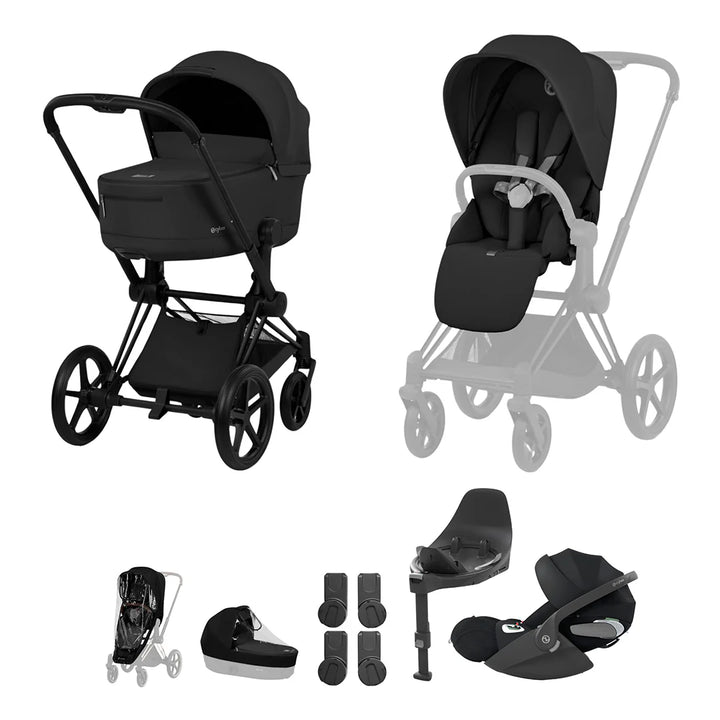 Cybex Priam Comfort Ultimate Cloud T Plus Travel System Bundle - Sepia Black/Black