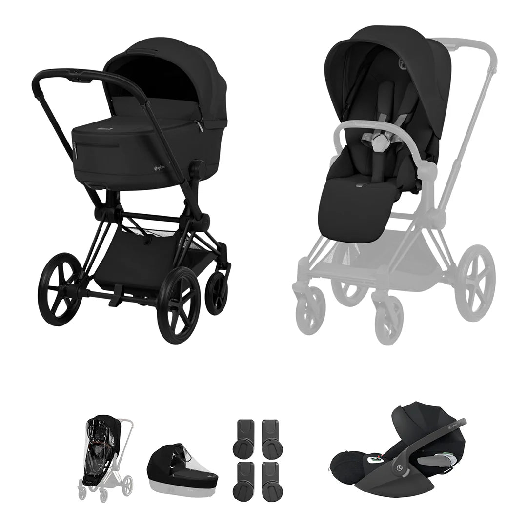 Cybex Priam Comfort Ultimate Cloud T Plus Travel System Bundle - Sepia Black/Black