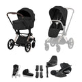 Cybex Priam Comfort Ultimate Cloud T Plus Travel System Bundle - Sepia Black/Rose Gold