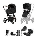 Cybex Priam Comfort Ultimate Cloud T Plus Travel System Bundle - Sepia Black/Rose Gold