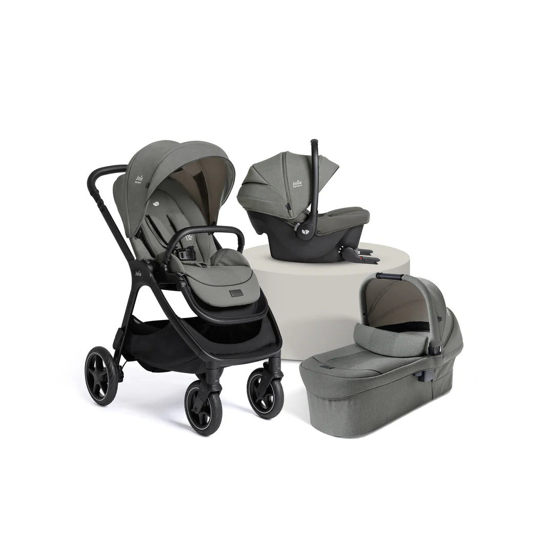 Joie Finiti Travel System Inc Sprint i-Size Car Seat Click and Go Bundle - Evergreen