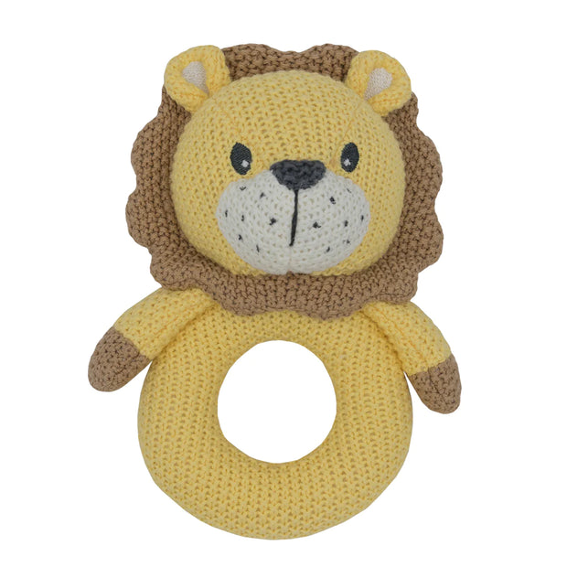 Living Textiles Knitted Rattle - Leo The Lion