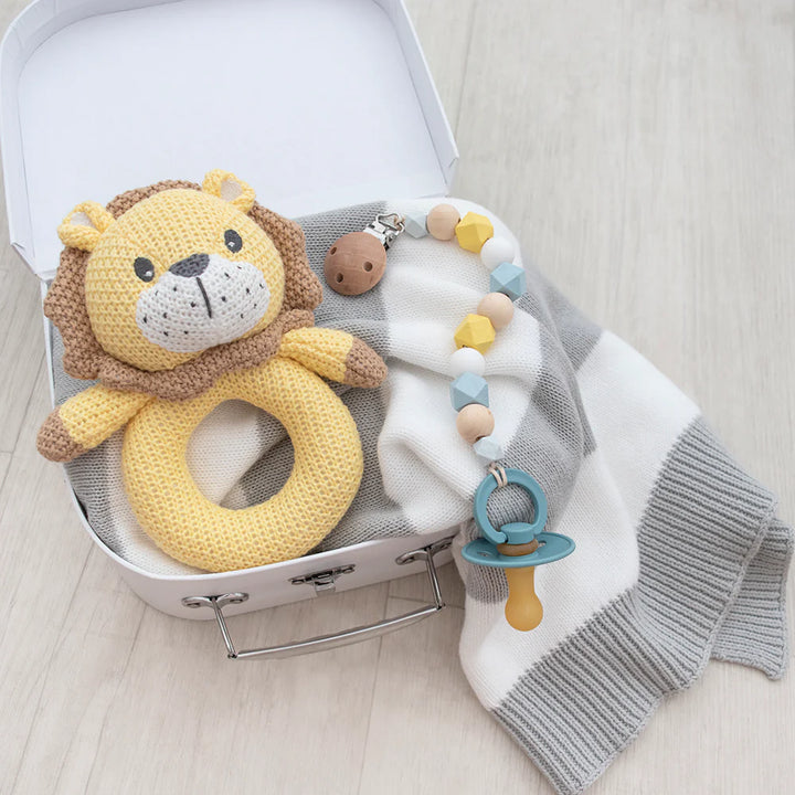 Living Textiles Knitted Rattle - Leo The Lion