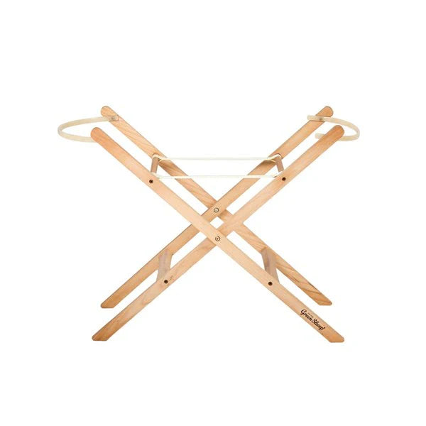 The Little Green Sheep Folding Moses Basket Stand - Natural Beech
