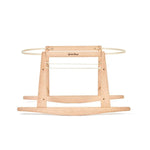 The Little Green Sheep Organic Dimple Quilted Moses Basket, Mattress & Natural Rocking Stand - Linen