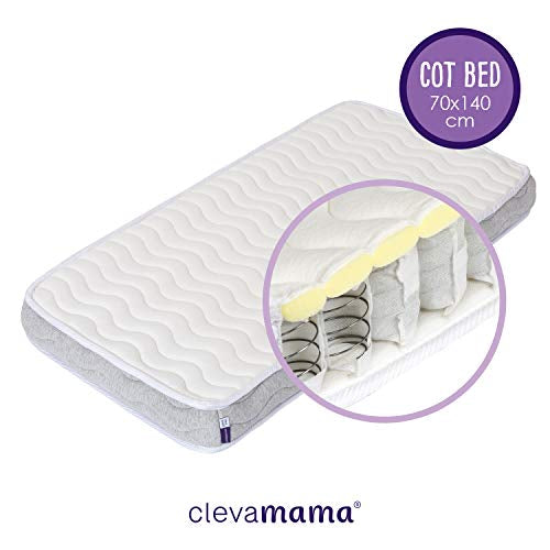 Clevamama Premium Deluxe ClevaFoam® Pocket Sprung Mattress 70 X 140 Cot Bed