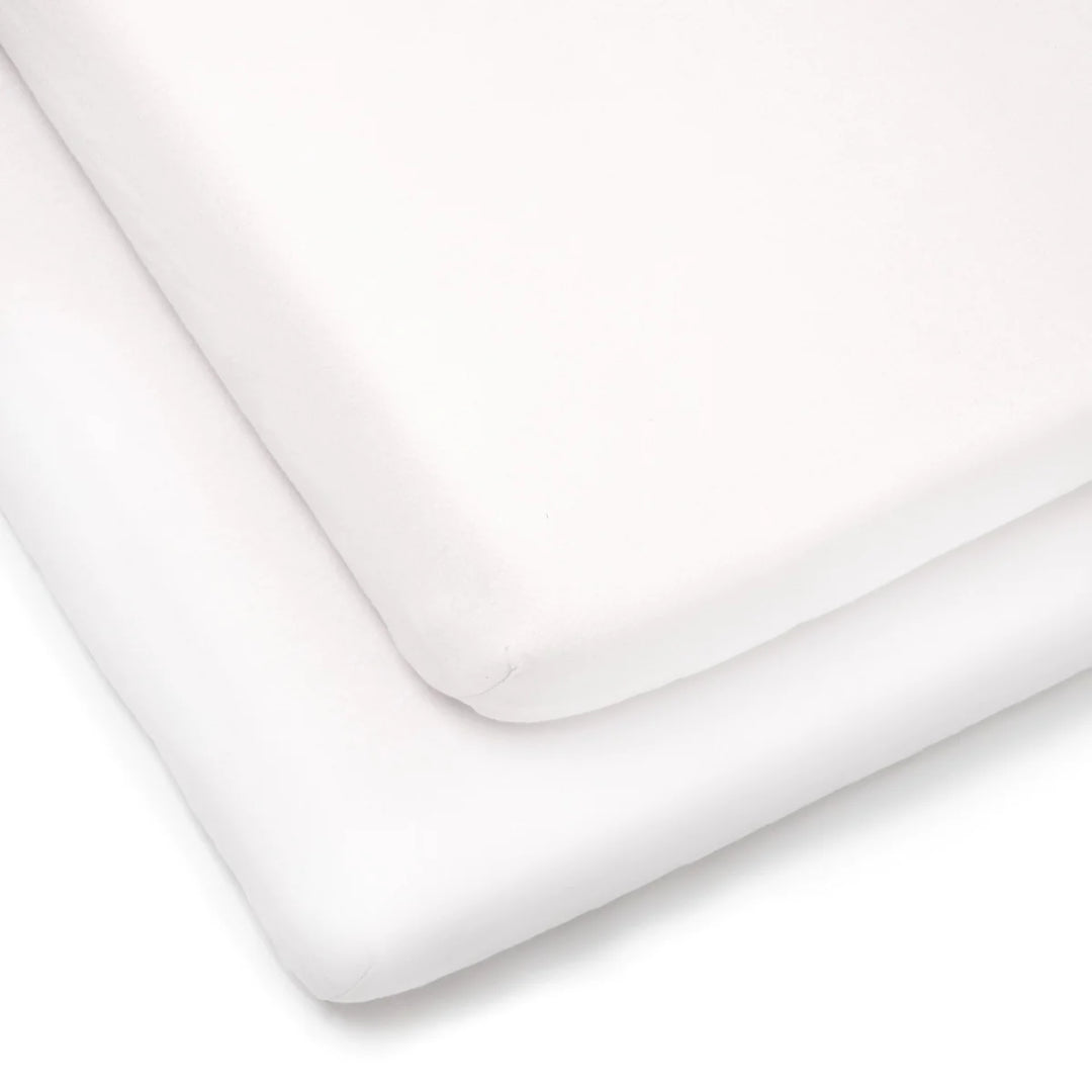 Clair De Lune 2 Pack Fitted Cotton Cot Bed Sheets - 140 x 70 cm - White