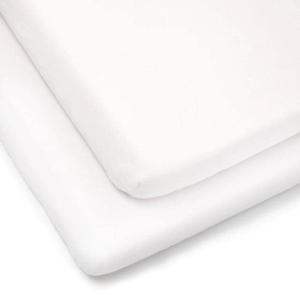 Clair De Lune 2 Pack Fitted Cotton Cot Bed Sheets - 140 x 70 cm - White