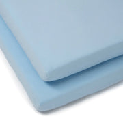 Clair De Lune 2 Pack Fitted Cotton Cot Bed Sheets - 140 x 70 cm - Blue
