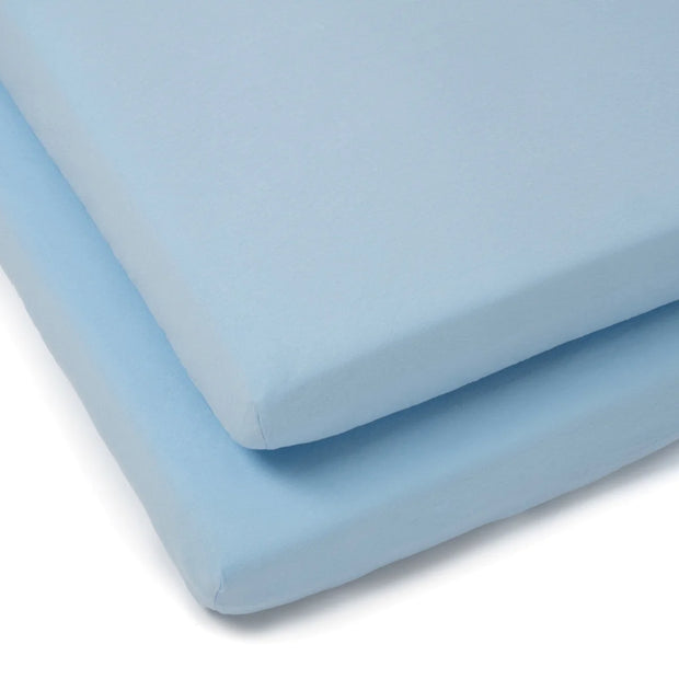 Clair De Lune 2 Pack Fitted Cotton Cot Bed Sheets - 140 x 70 cm - Blue