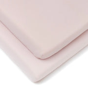 Clair De Lune 2 Pack Fitted Cotton Cot Bed Sheets - 140 x 70 cm - Pink