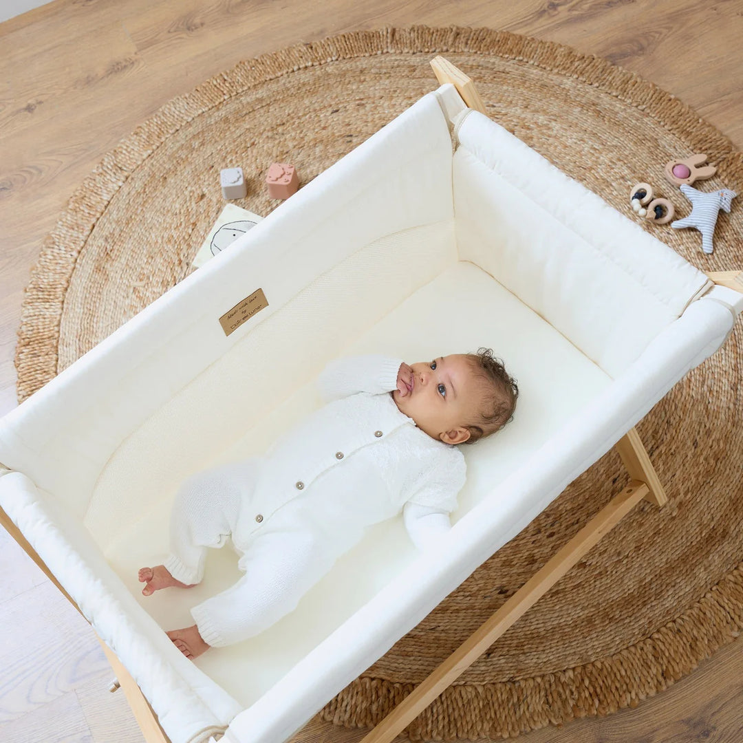 Clair De Lune Organic Folding Crib - Cream