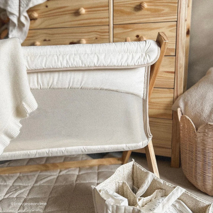 Clair De Lune Organic Folding Crib - Cream